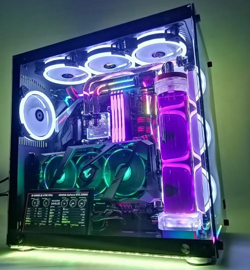 VIXIA VXS custom watercooled gaming PC with CPU liquid cooling system