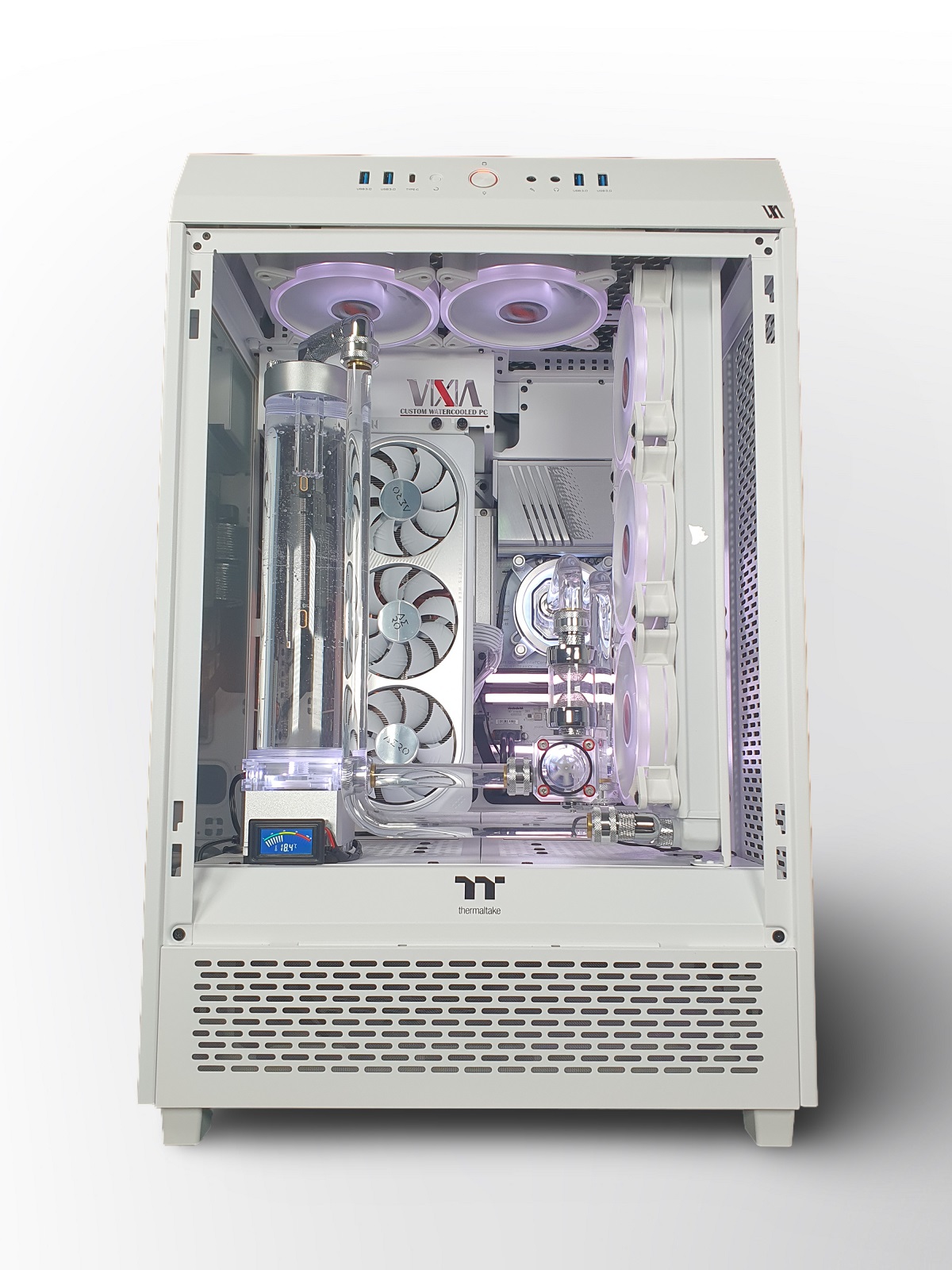 vixia custom watercooling pc thermaltake tower 500 white single main