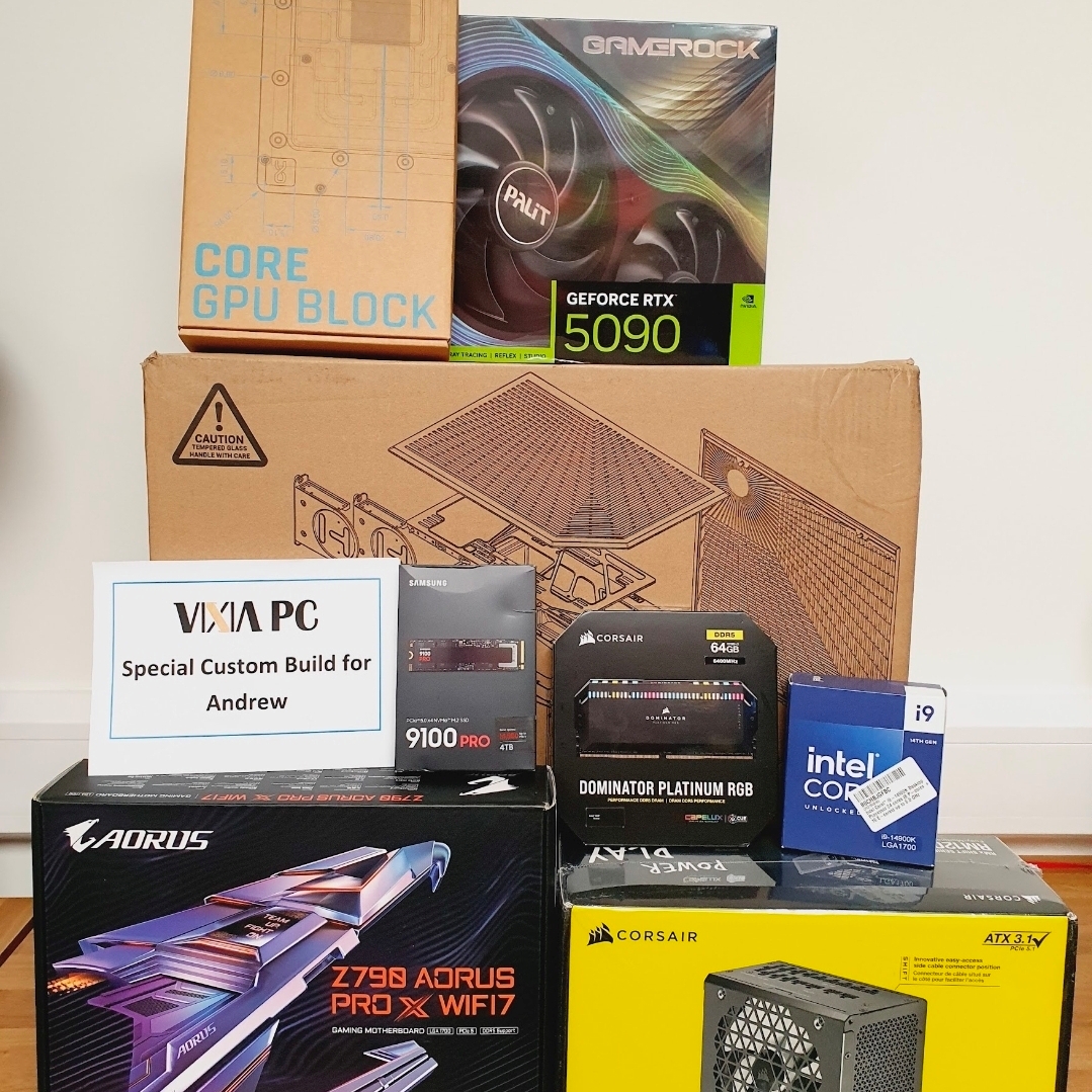 VIXIA Private Custom Build Service with premium PC components and custom watercooled PC assembly in Britain