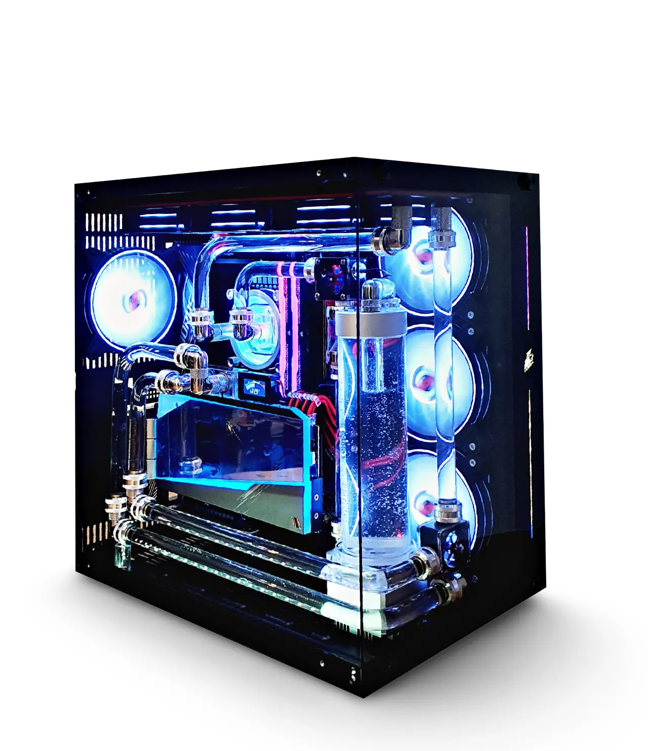 VIXIA VXD-90 black custom watercooled PC with clear coolant