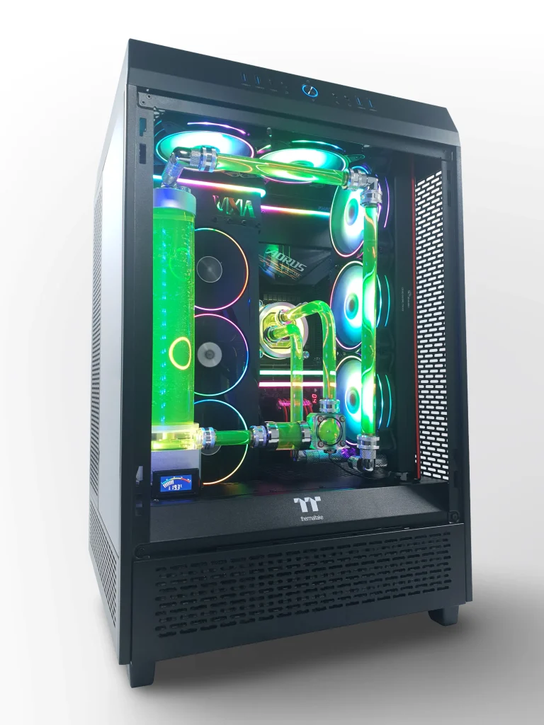 VIXIA VXS-60 black custom watercooled gaming PC in Thermaltake Tower 600 chassis
